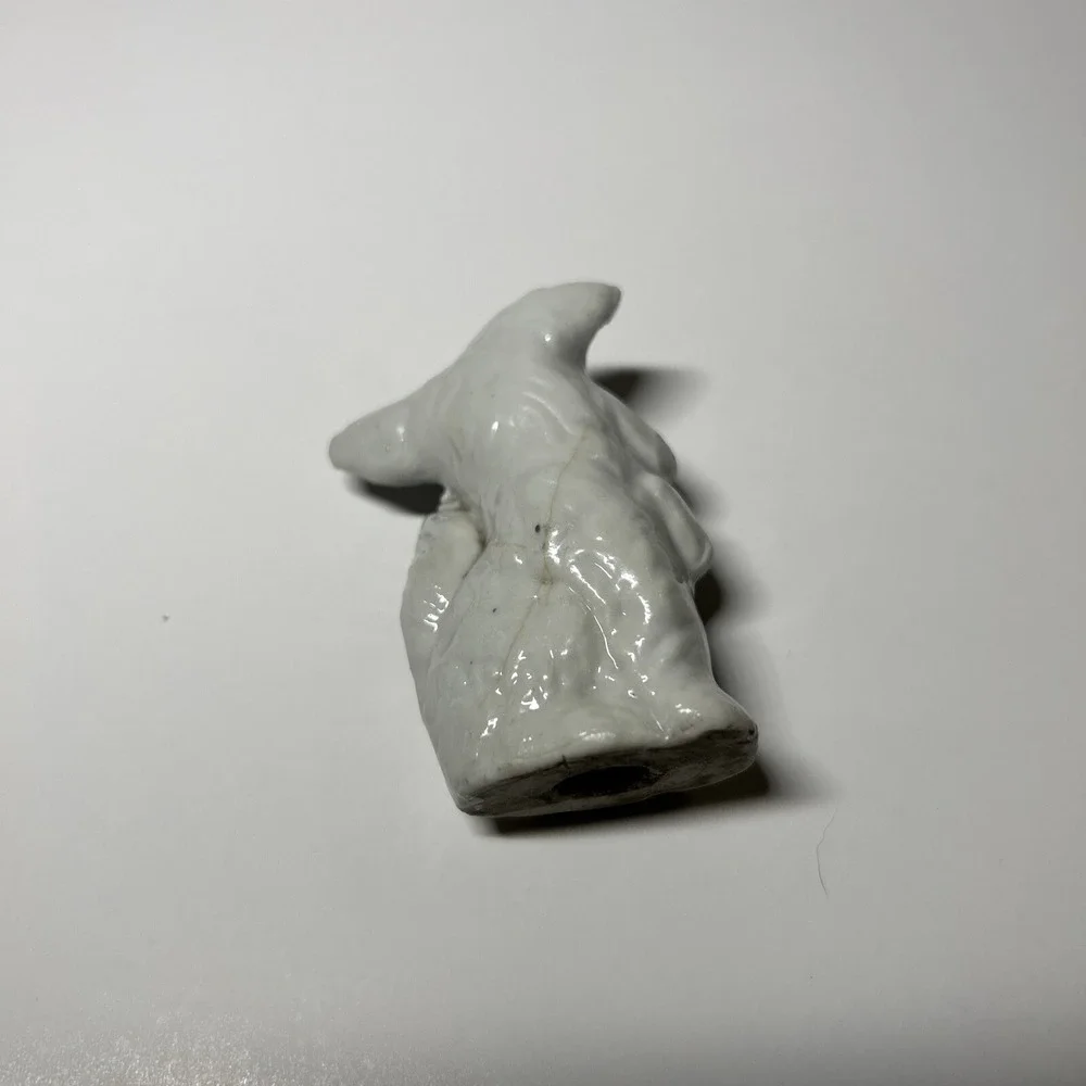 Little Black White Shnauzer Puppy Dog‎ Made Japan Porcelain Figurine